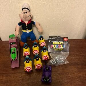 Popeye Plush and Toy Car Set - Multicolor